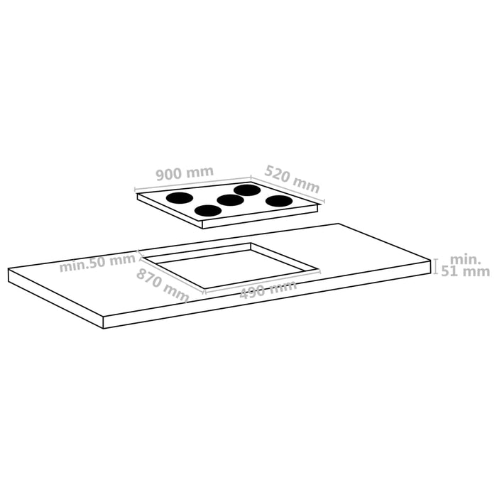 Piano Cottura in Ceramica 5 Zone e Controlli Touch 90 cm 8500 W 51441