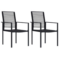 Sedie da Giardino 2 pz in Rattan PVC Nero cod mxl 15822