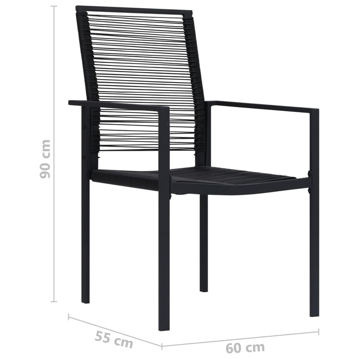 Sedie da Giardino 2 pz in Rattan PVC Nero cod mxl 15822