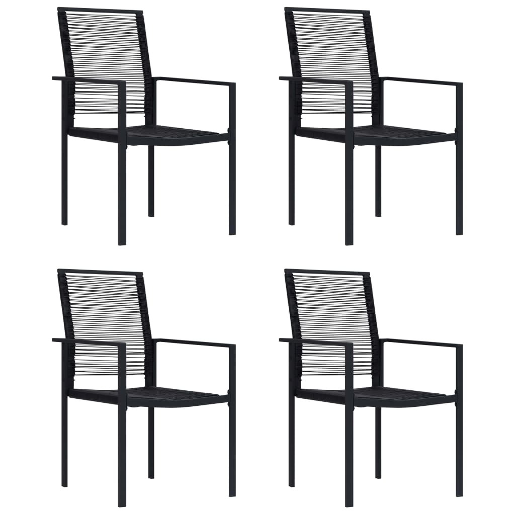 Sedie da Giardino 4 pz in Rattan Nero cod mxl 15823