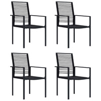 Sedie da Giardino 4 pz in Rattan Nero cod mxl 15823