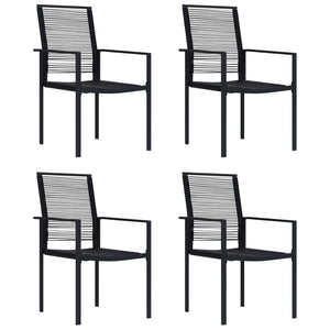 Sedie da Giardino 4 pz in Rattan Nero cod mxl 15823