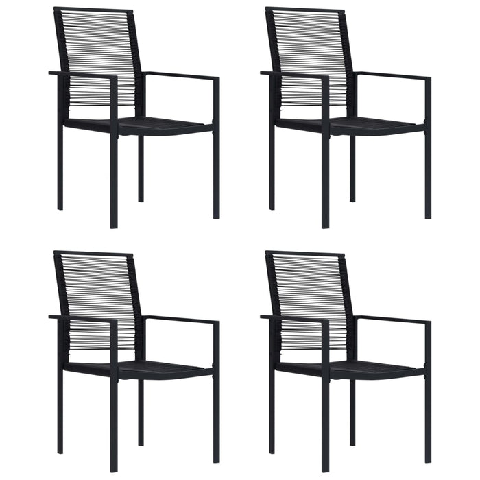 Sedie da Giardino 4 pz in Rattan Nero 312172