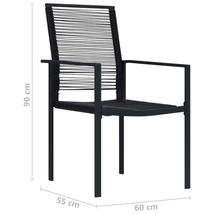 Sedie da Giardino 4 pz in Rattan Nero cod mxl 15823