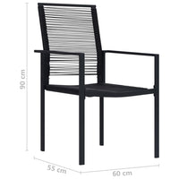 Sedie da Giardino 4 pz in Rattan Nero 312172