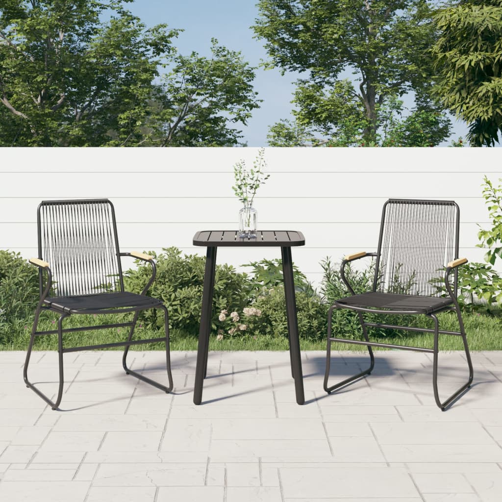 Sedie da Giardino 2pz Nere 58x59x85,5 cm Rattan PVC 312173