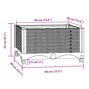 Fioriera Rialzata 40x40x23 cm in Polipropilene cod mxl 66846