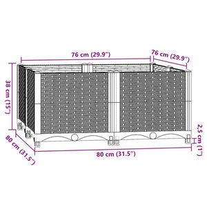 Fioriera Rialzata 80x80x38 cm in Polipropilene cod mxl 67301