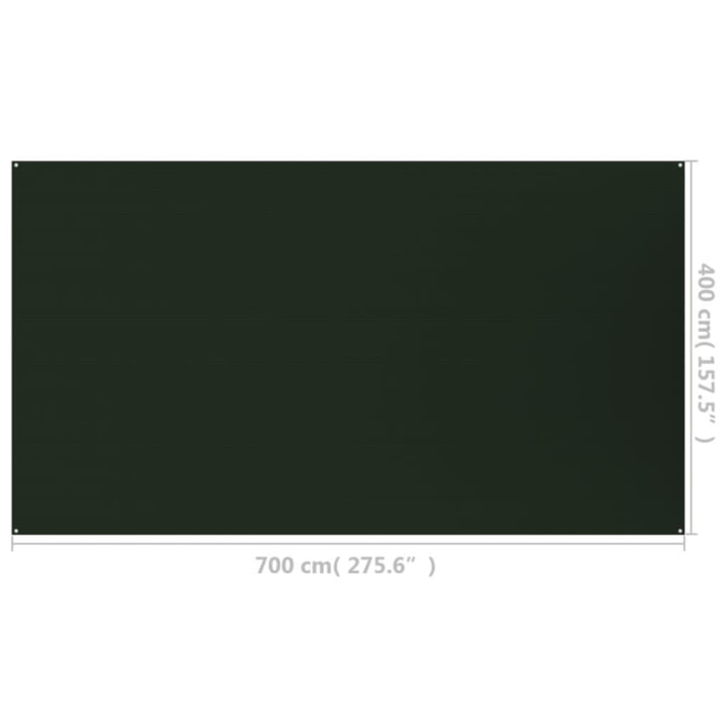 Tappeto da Tenda 400x700 cm Verde Scuro in HDPE cod mxl 68159