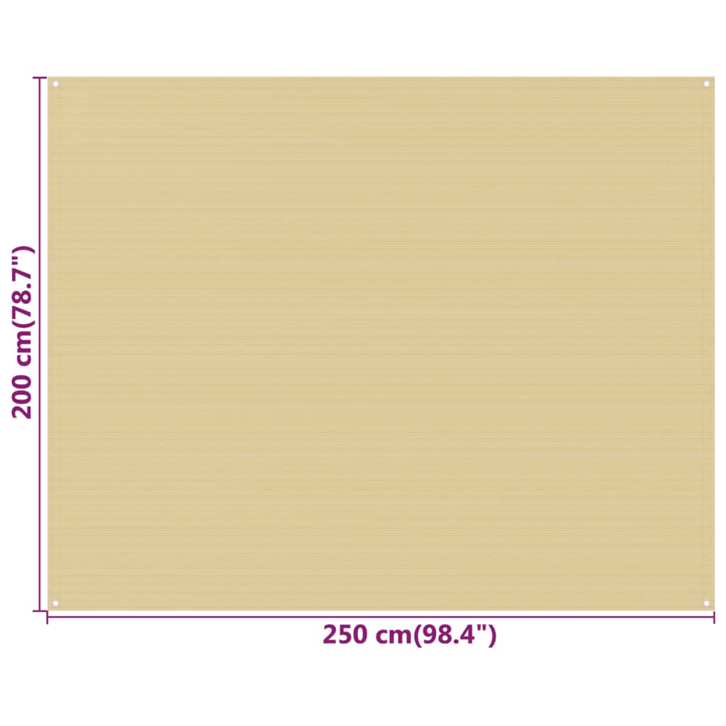 Tappeto da Tenda Beige 250x200 cm HDPE 310759