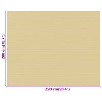 Tappeto da Tenda Beige 250x200 cm HDPE 310759