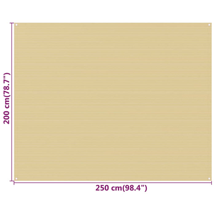 Tappeto da Tenda Beige 250x200 cm HDPE 310759