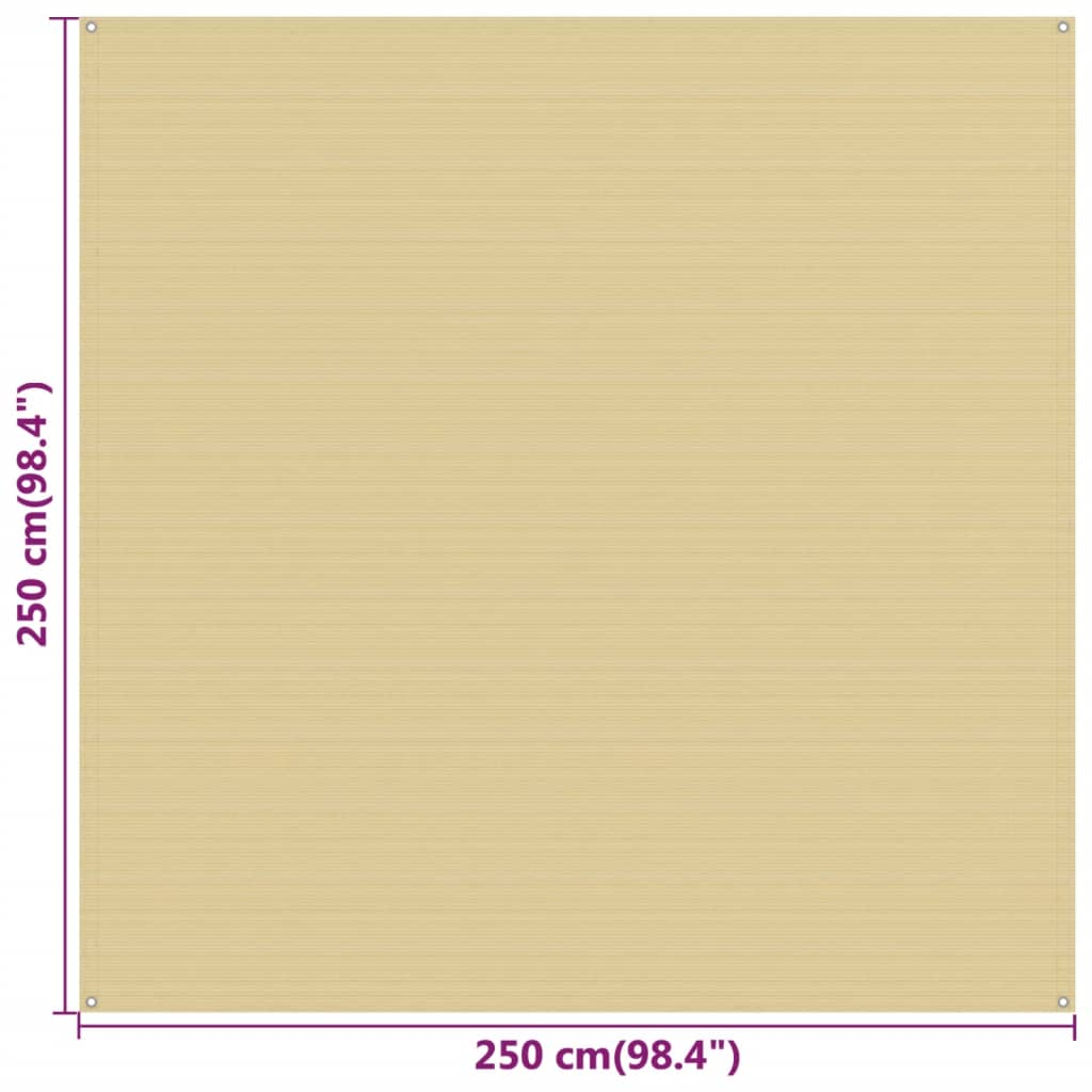 Tappeto da Tenda Beige 250x250 cm HDPE 310760