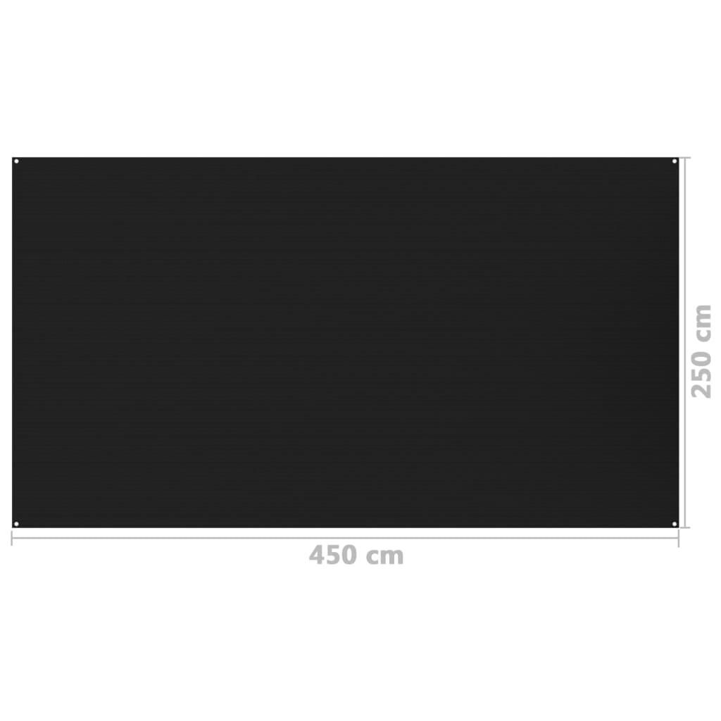 Tappeto da Tenda 250x450 cm Nero 310784