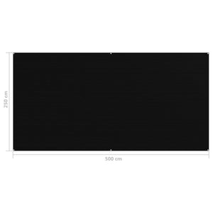 Tappeto da Tenda 250x500 cm Nero 310785