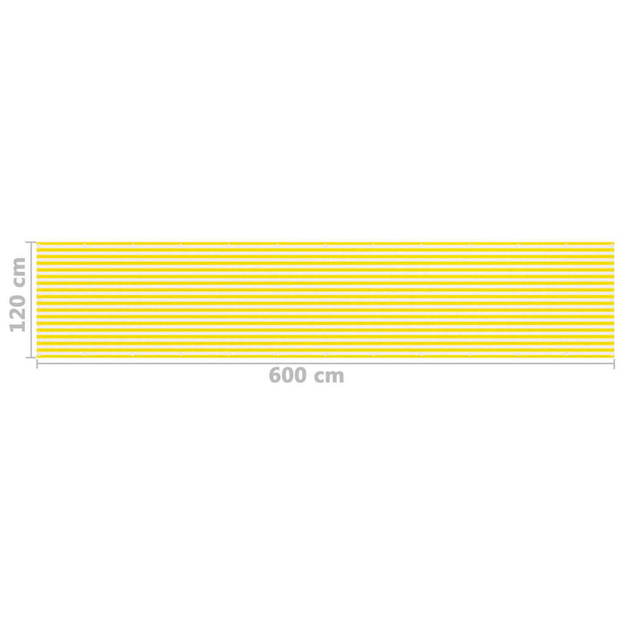 Paravento da Balcone Giallo e Bianco 120x600 cm in HDPE