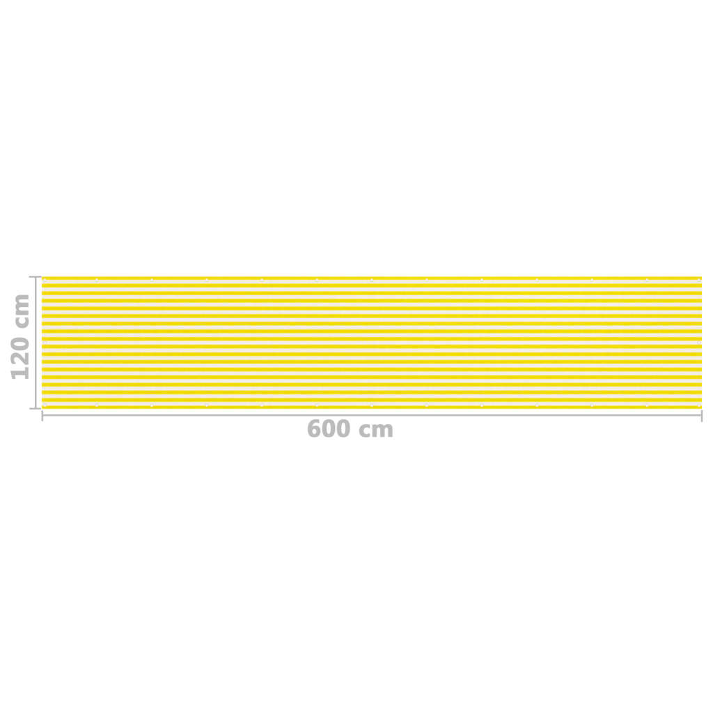 Paravento da Balcone Giallo e Bianco 120x600 cm in HDPE 310883