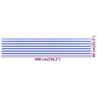 Paravento da Balcone Blu e Bianco 90x600 cm in HDPE