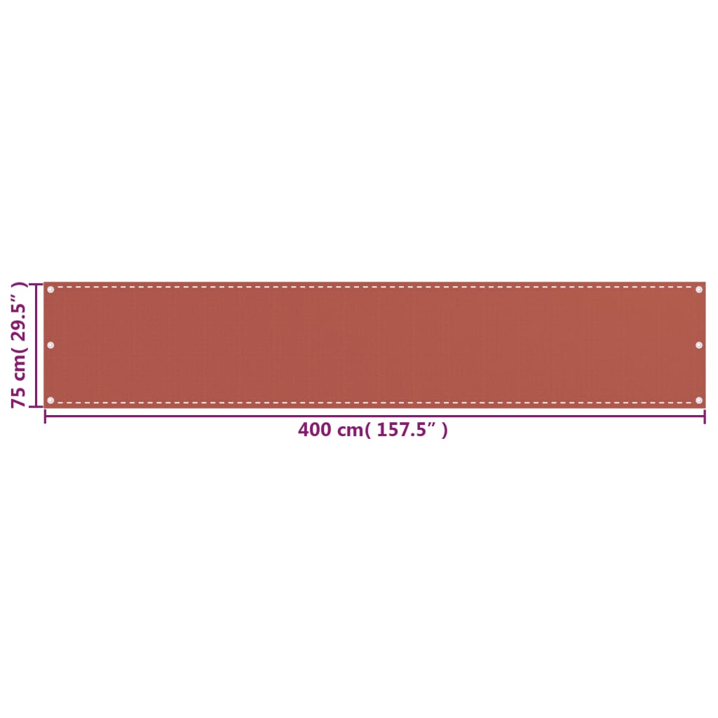 Paravento da Balcone Terracotta 75x400 cm in HDPE cod mxl 12663