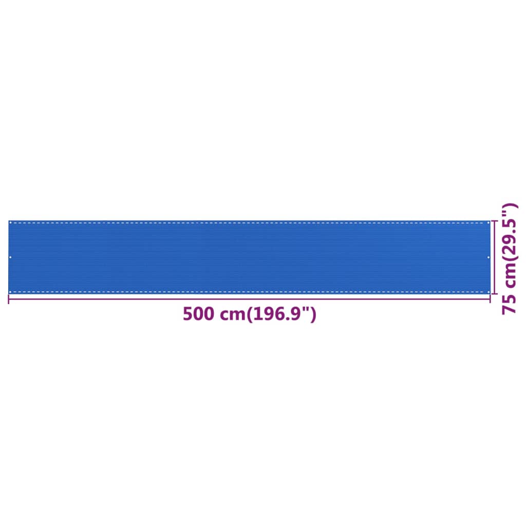 Paravento da Balcone Blu 75x500 cm in HDPE