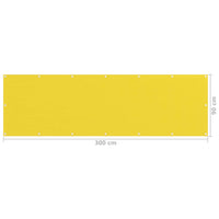 Schermo Frangivista per Balcone Giallo 90x300 cm in HDPE 310996