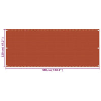 Schermo Frangivista per Balcone Arancione 120x300 cm in HDPE 311024