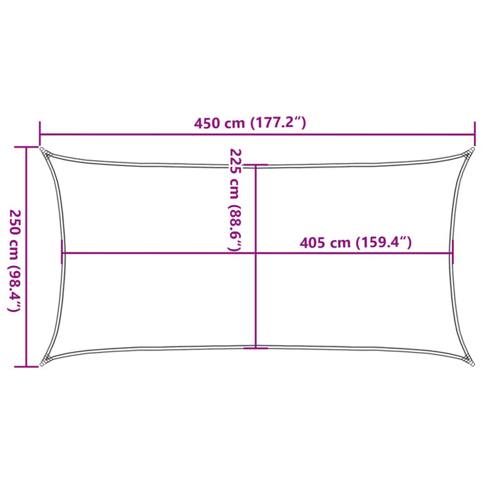 Vela Parasole 160 g/m² Antracite 2,5x4,5 m in HDPE 311070