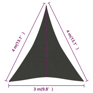 Vela Parasole 160 g/m² Antracite 3x4x4 m in HDPE