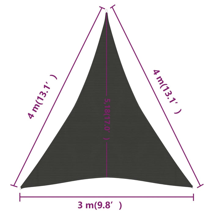 Vela Parasole 160 g/m² Antracite 3x4x4 m in HDPE 311090