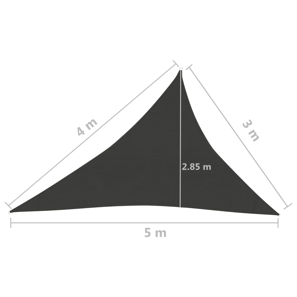 Vela Parasole 160 g/m² Antracite 3x4x5 m in HDPE