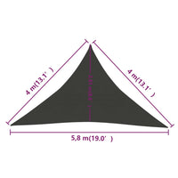 Vela Parasole 160 g/m² Antracite 4x4x5,8 m in HDPE