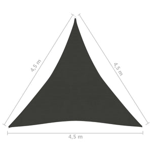 Vela Parasole 160 g/m² Antracite 4,5x4,5x4,5 m in HDPE 311095