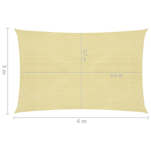 Vela Parasole 160 g/m² Beige 3x4 m in HDPE