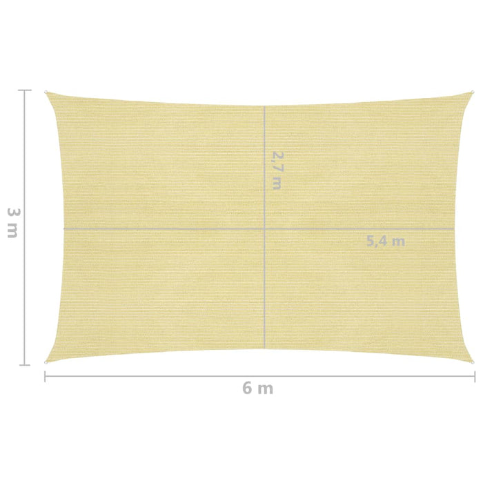 Vela Parasole 160 g/m² Beige 3x6 m in HDPE