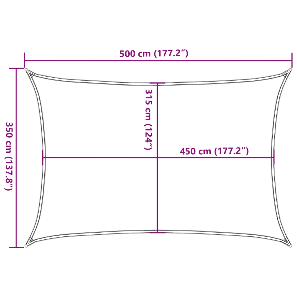 Vela Parasole 160 g/m² Beige 3,5x5 m in HDPE 311132