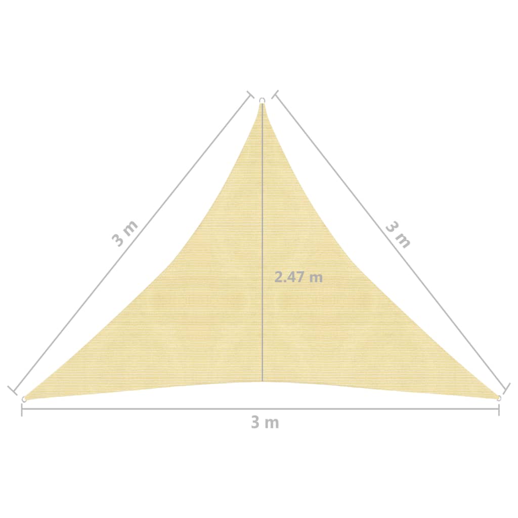 Vela Parasole 160 g/m² Beige 3x3x3 m in HDPE