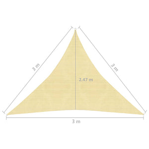 Vela Parasole 160 g/m² Beige 3x3x3 m in HDPE