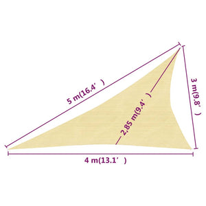 Vela Parasole 160 g/m² Beige 3x4x5 m in HDPE 311146
