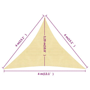 Vela Parasole 160 g/m² Beige 4x4x4 m in HDPE