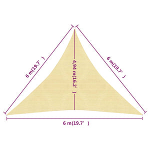 Vela Parasole 160 g/m² Beige 6x6x6 m in HDPE