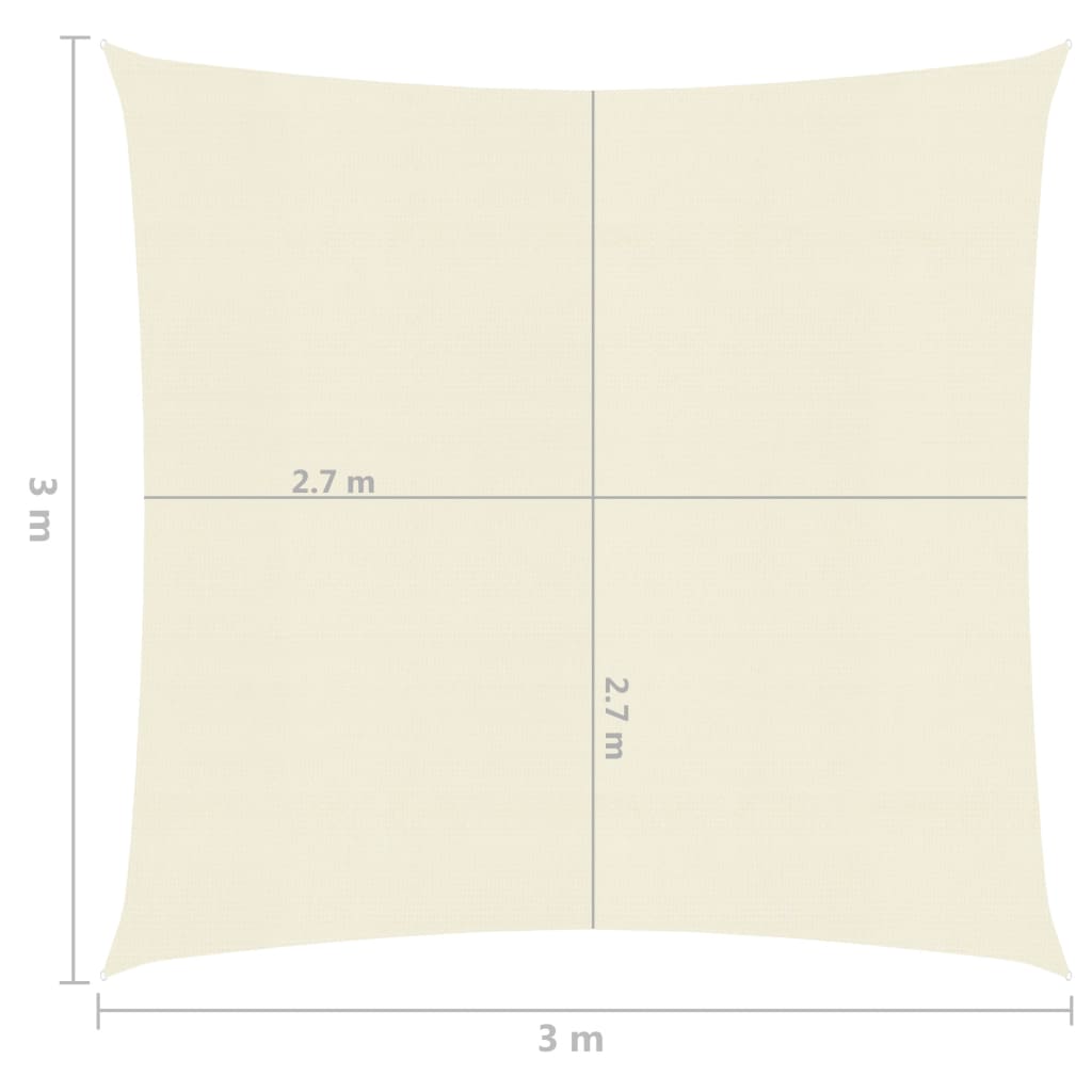 Vela Parasole 160 g/m² Crema 3x3 m in HDPE cod mxl 6162