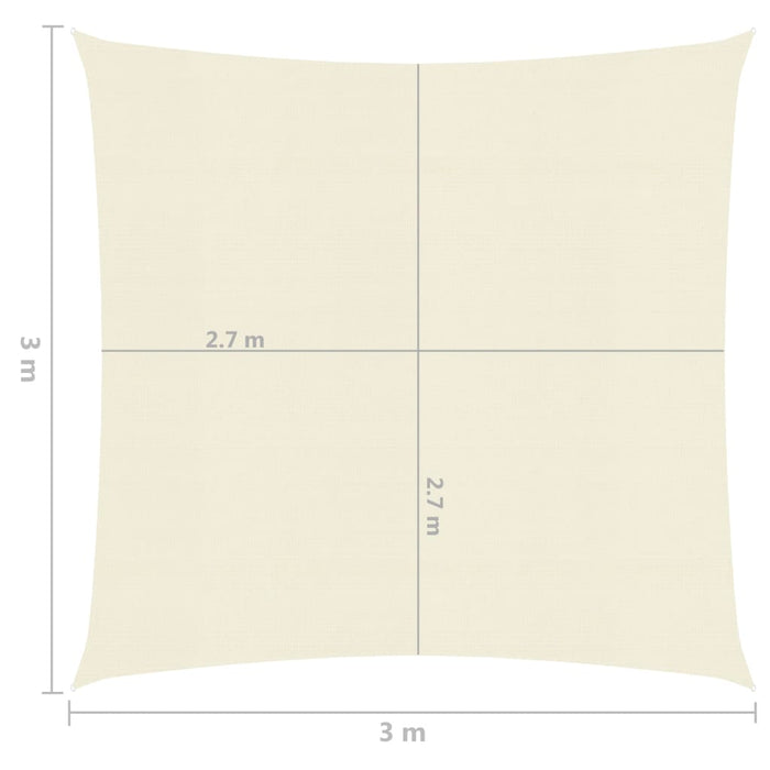 Vela Parasole 160 g/m² Crema 3x3 m in HDPE 311164