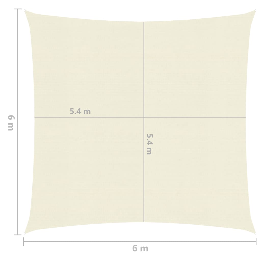 Vela Parasole 160 g/m² Crema 6x6 m in HDPE 311169