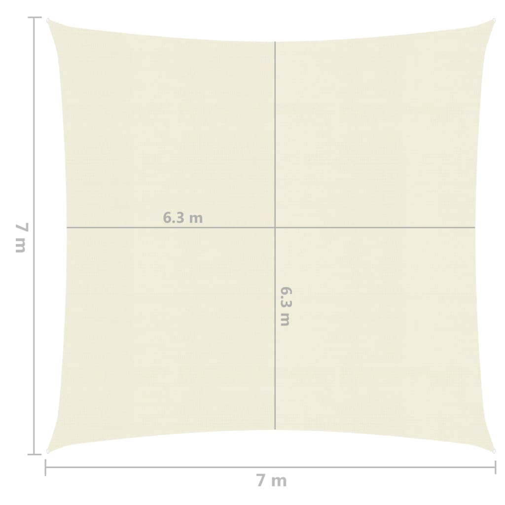 Vela Parasole 160 g/m² Crema 7x7 m in HDPE