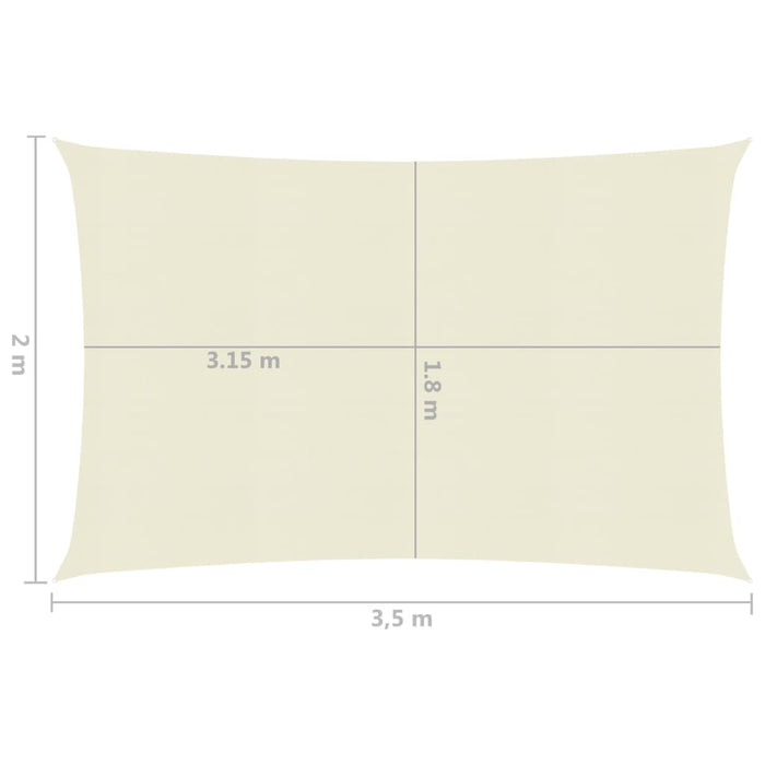 Vela Parasole 160 g/m² Crema 2x3,5 m in HDPE 311173