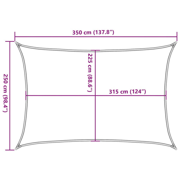 Vela Parasole 160 g/m² Crema 2,5x3,5 m in HDPE 311178