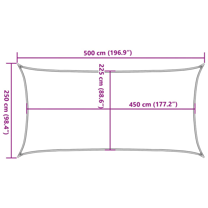 Vela Parasole 160 g/m² Crema 2,5x5 m in HDPE 311181