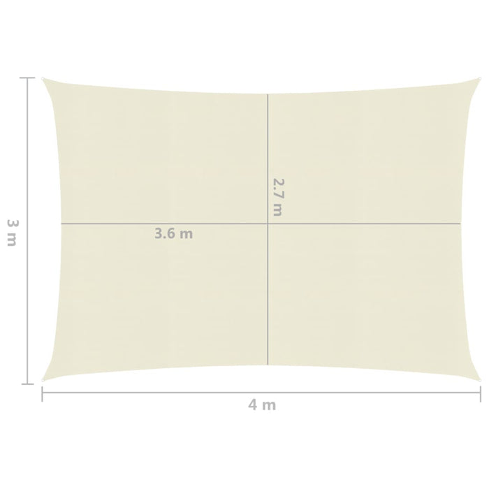 Vela Parasole 160 g/m² Crema 3x4 m in HDPE 311182