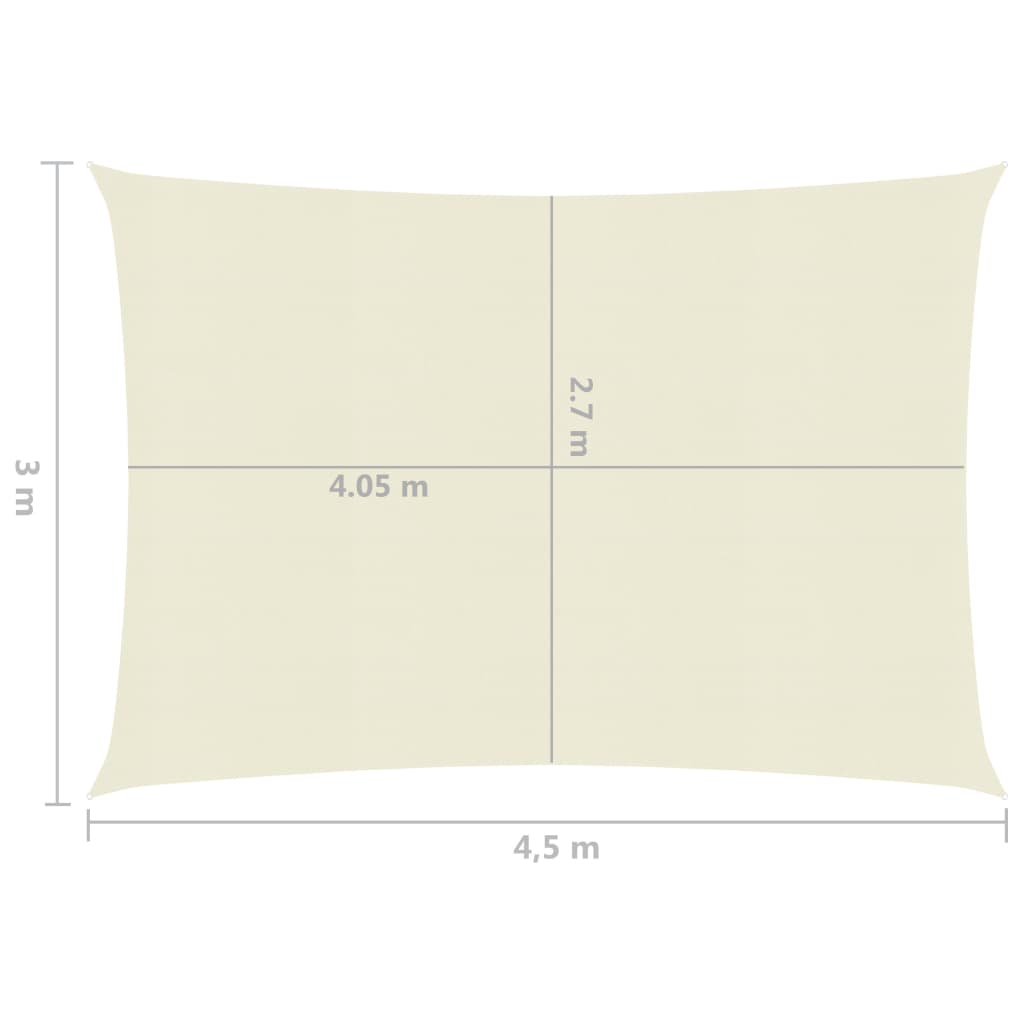 Vela Parasole 160 g/m² Crema 3x4,5 m in HDPE 