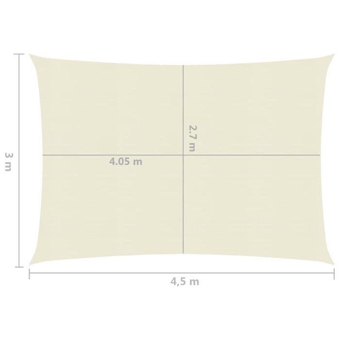 Vela Parasole 160 g/m² Crema 3x4,5 m in HDPE 